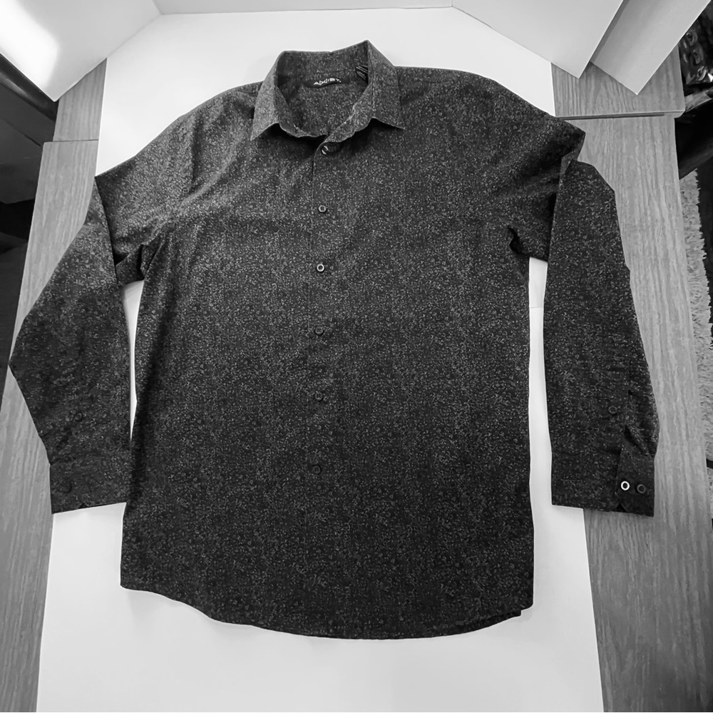Axist Black Speckled Long-Sleeve Dress Shirt